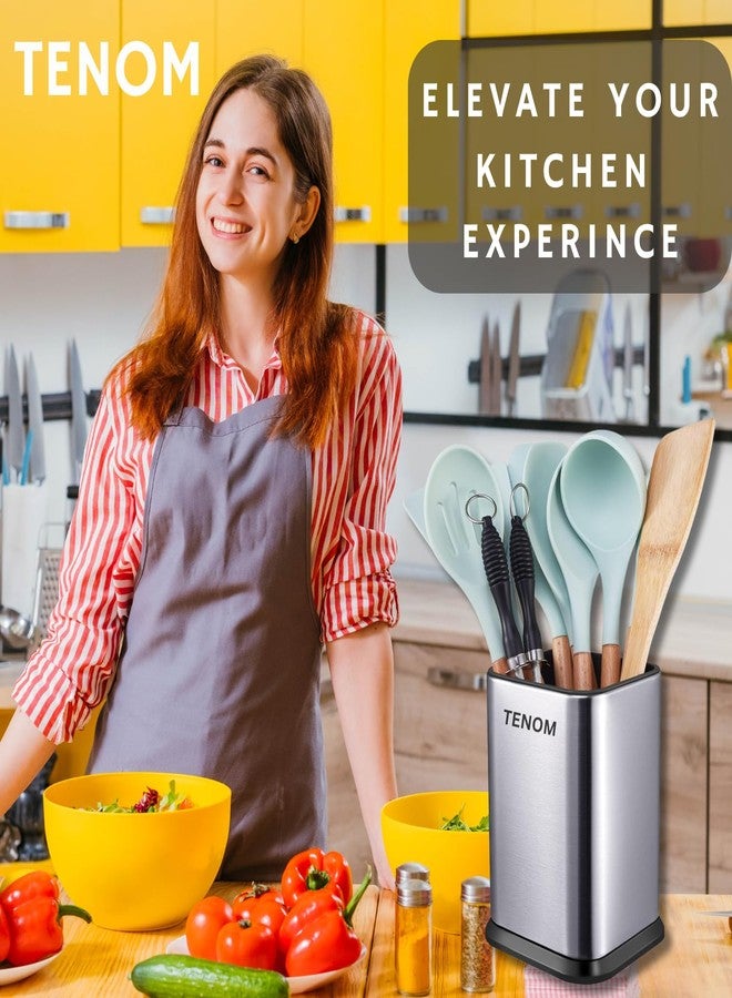 TENOM Spoon Holder, Spoon Stand For Kitchen Steel, Cutlery Stand, Spoon Organiser For Kitchen, Ladle Holder, Spatula Holder, 12 cm, 11 cm , 12 x 11 x 17.7 Centimeters - Image 2